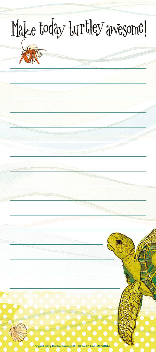 Turtley Awesome Turtle and Crab Magnetic List Pad