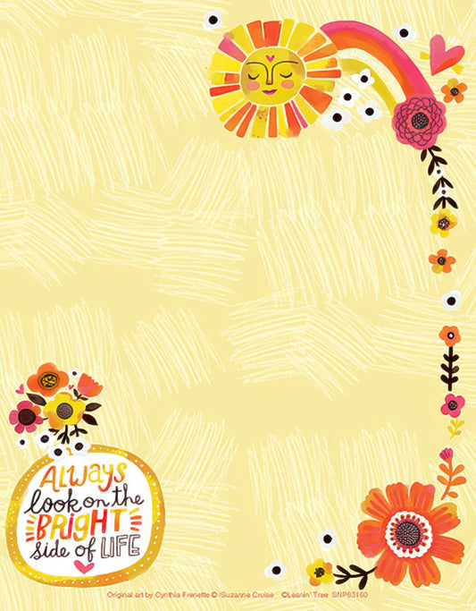 Sunshine, Rainbow and Flowers Note Pad