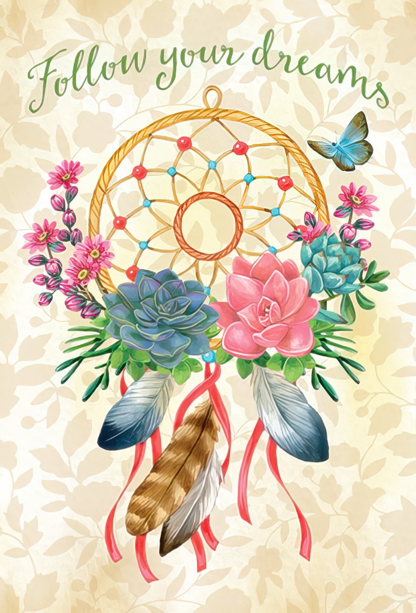 DREAMCATCHER WITH SUCCULENTS, BUTTERFLY