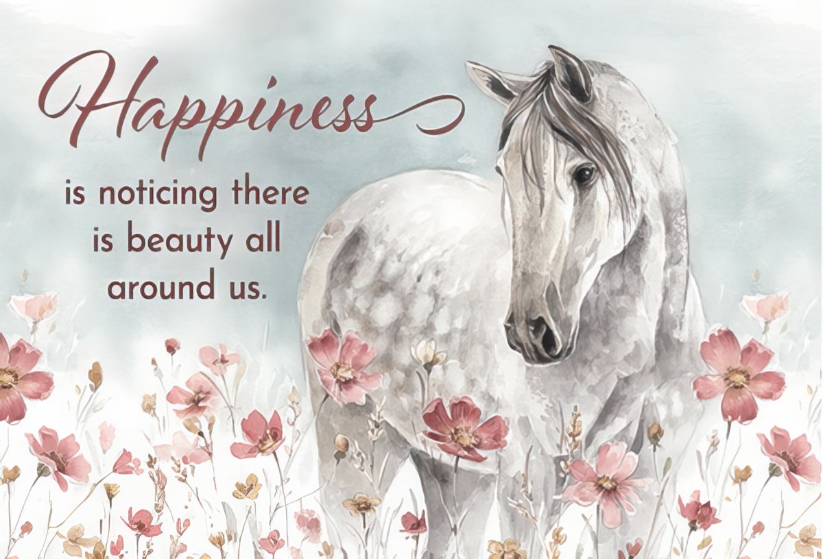 White Horse in Field of Flowers Magnet