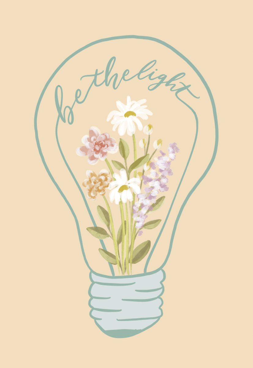 Be the Light Floral Lightbulb Magnet