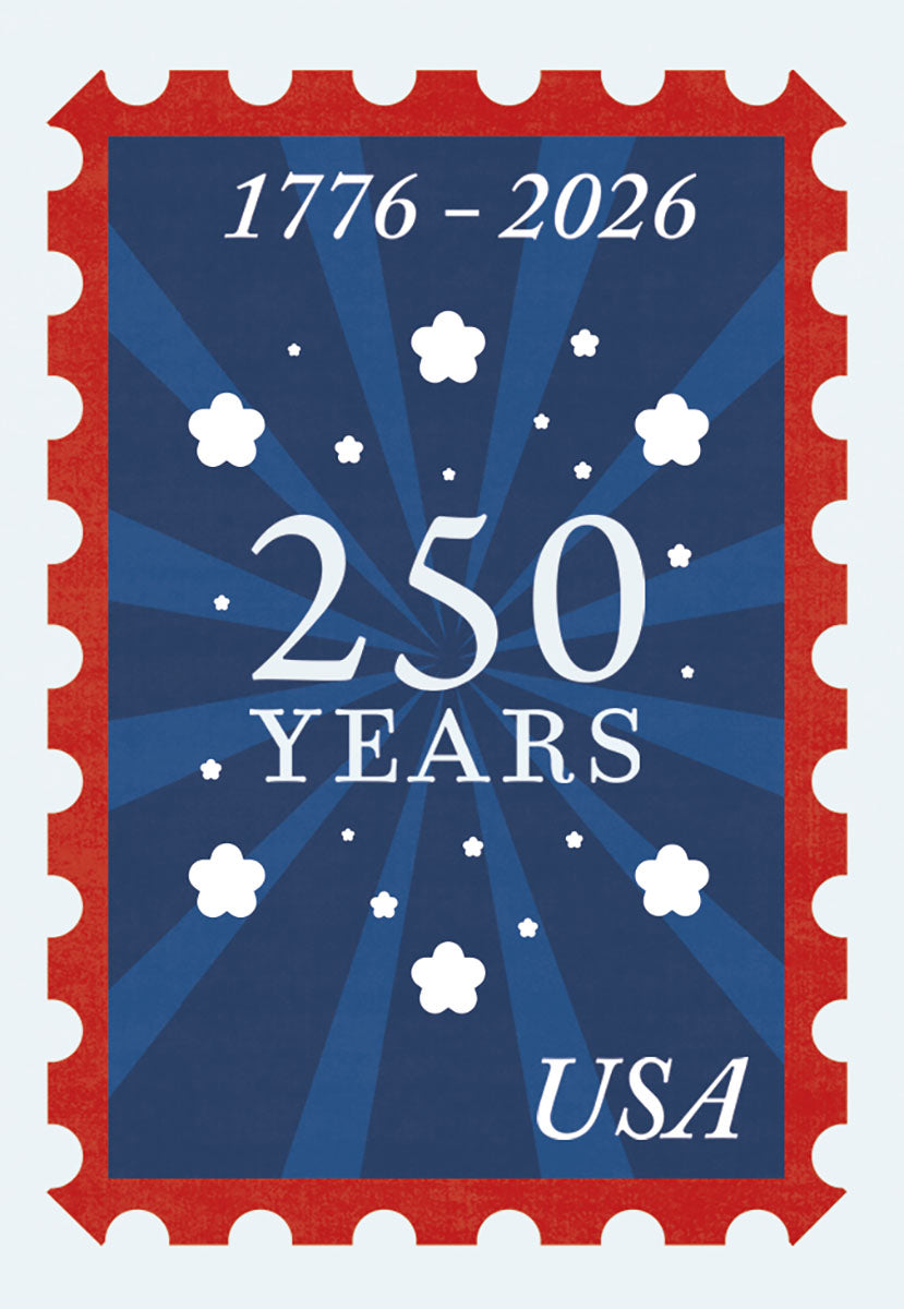 Red, White & Blue Stamp America 250 Magnet