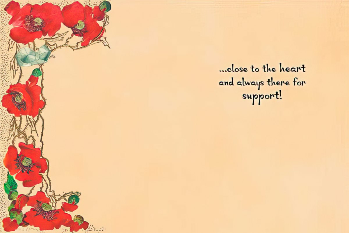 Inside of the 'friends like bras' card: '...close to the heart and always there for support!'