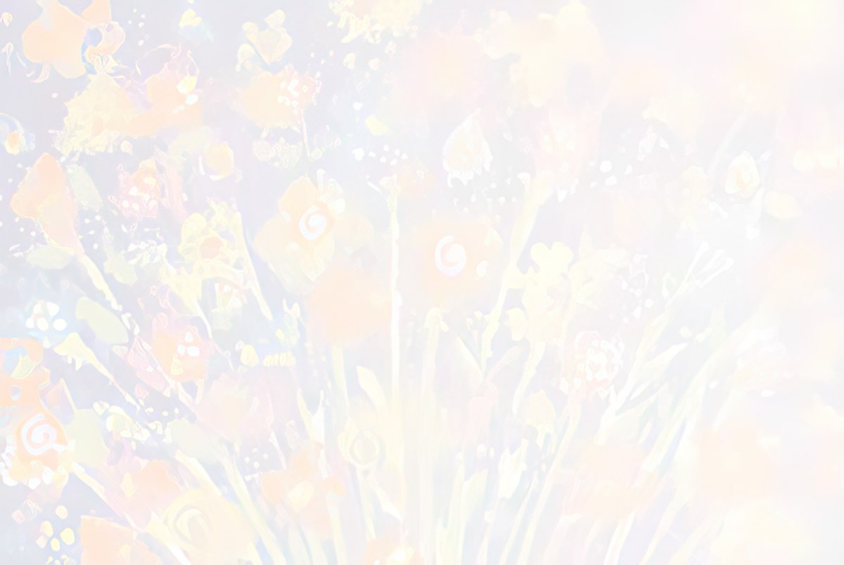 Soft focus background image of abstract colorful flowers, suitable for a versatile blank greeting card.