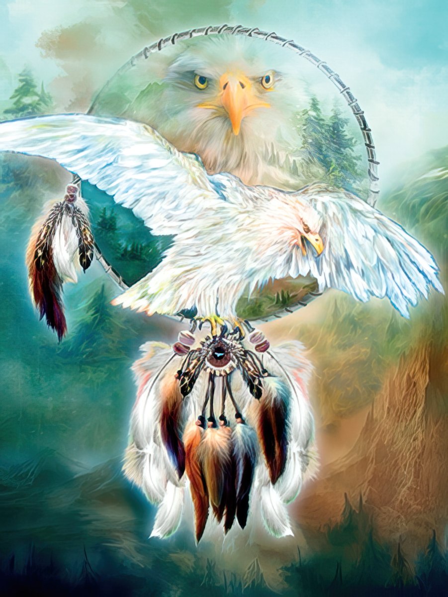 White Eagle Dreamcatcher Encouragement Card