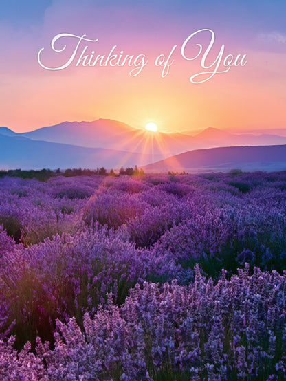 Sympathy card with an abstract, peaceful ocean scene and the message 'Grief isn't something we go through once'.