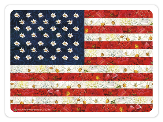 American Flag With Daisies For Stars America 250 Sticker