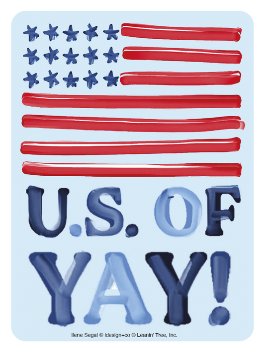 U.S Of Yay! America 250 Watercolor American Flag Sticker
