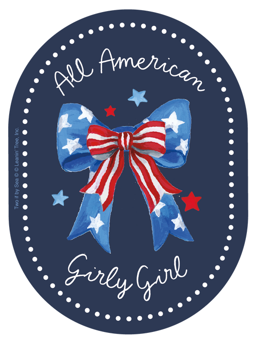All American Girly Girl Bows, Flags, Stars And Fireworks America 250 Sticker