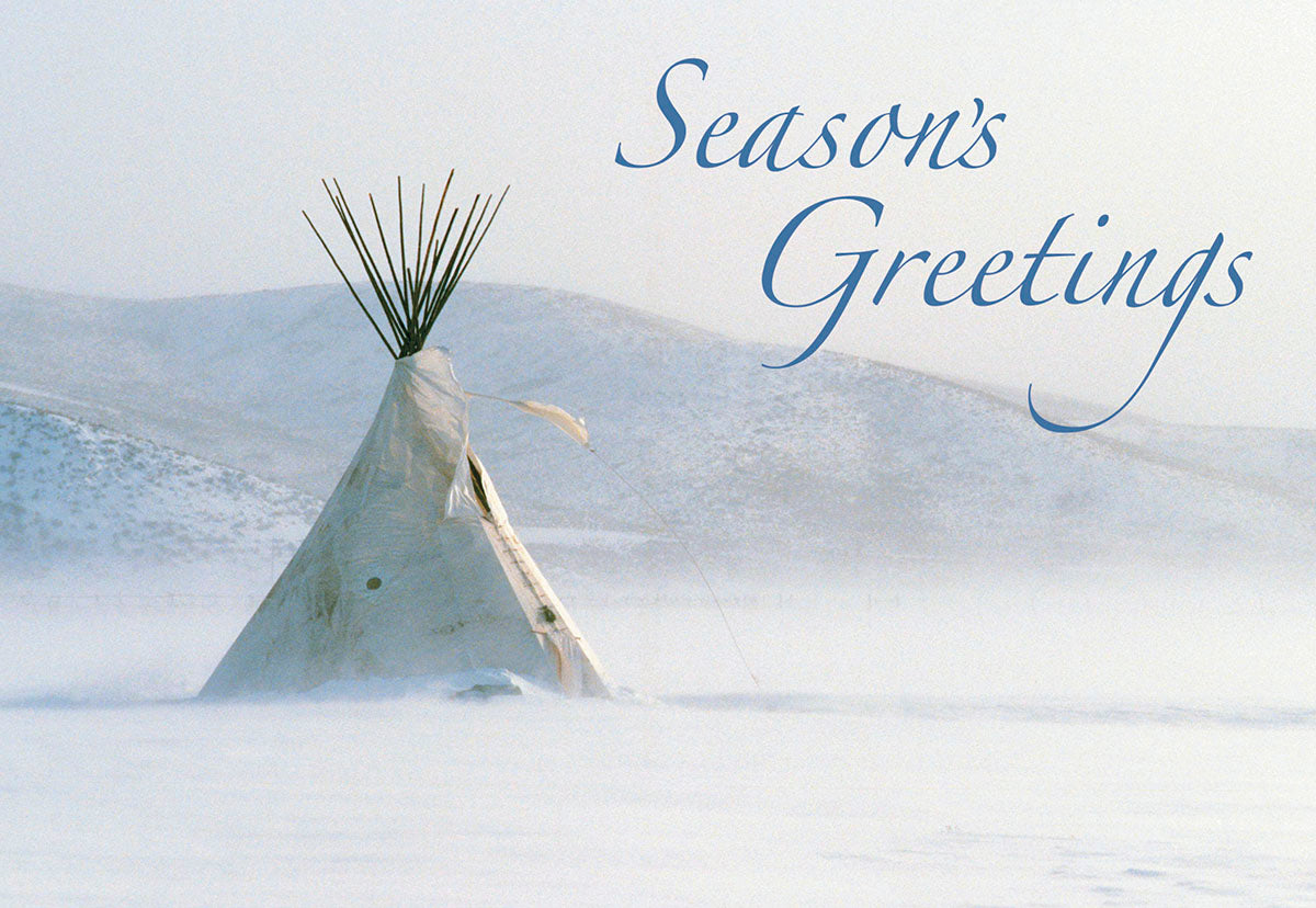 Season's Greetings Snowy Teepee Christmas Card