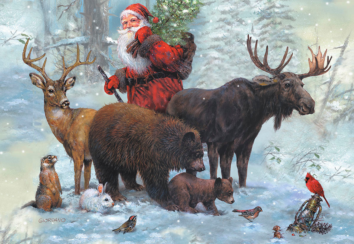 Santa with Wildlife Christmas Card