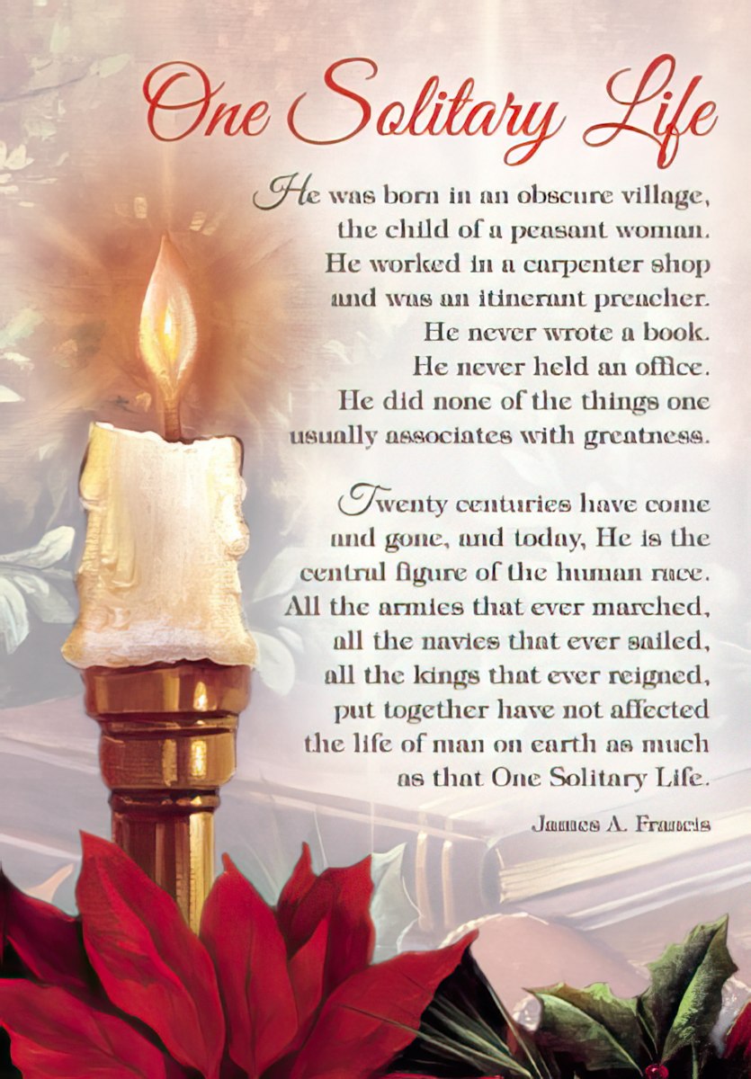 Christmas Card 75652 One Solitary Life Sandy Bergeron Christmas card 75652 one solitary life sandy bergeron