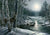Moonlit December Deer at the Snowy River Card