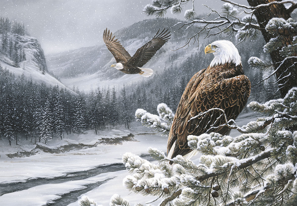 Lift Your Spirits Eagles in Snowy Trees Christmas Card