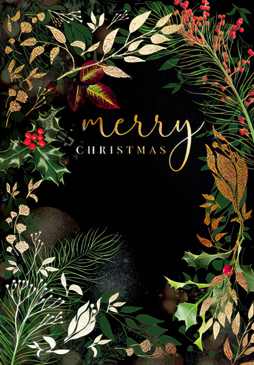 Beautiful Season Elegant Christmas Florals Card