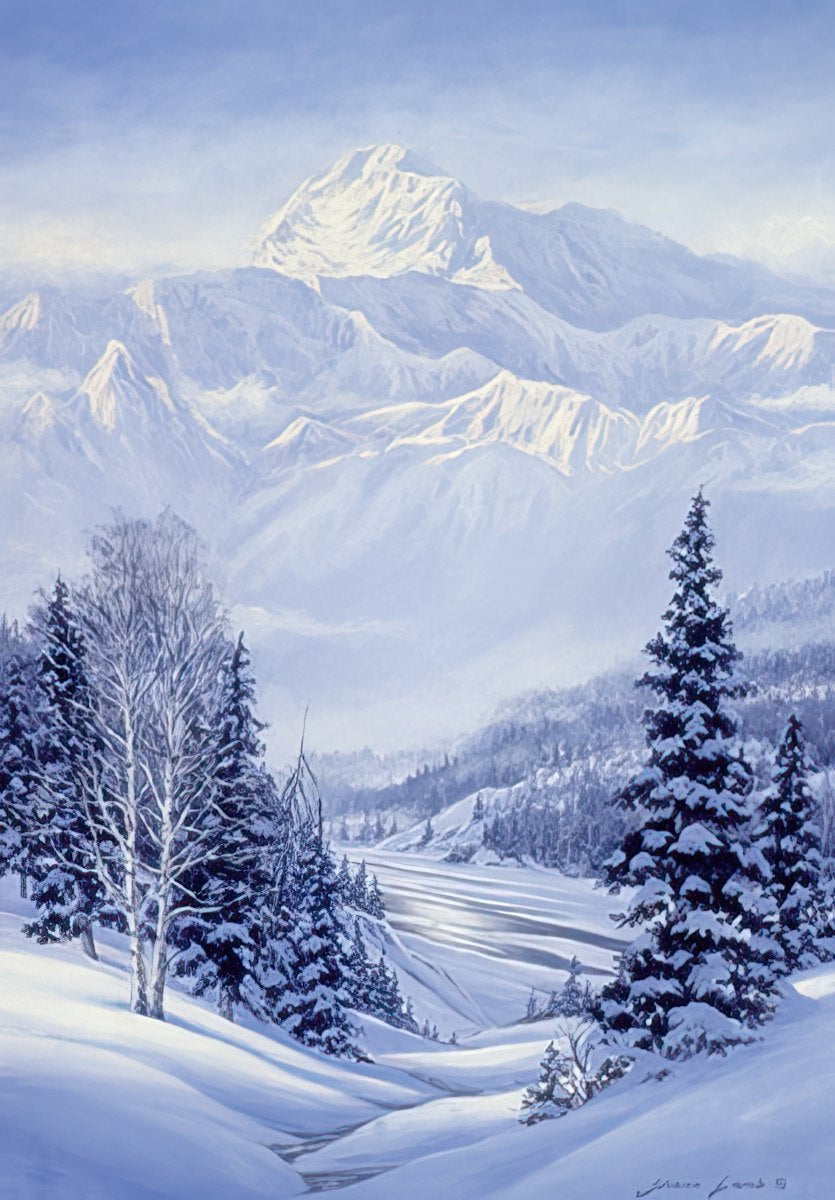 Wonder and Beauty Winter Mountains Christmas Card