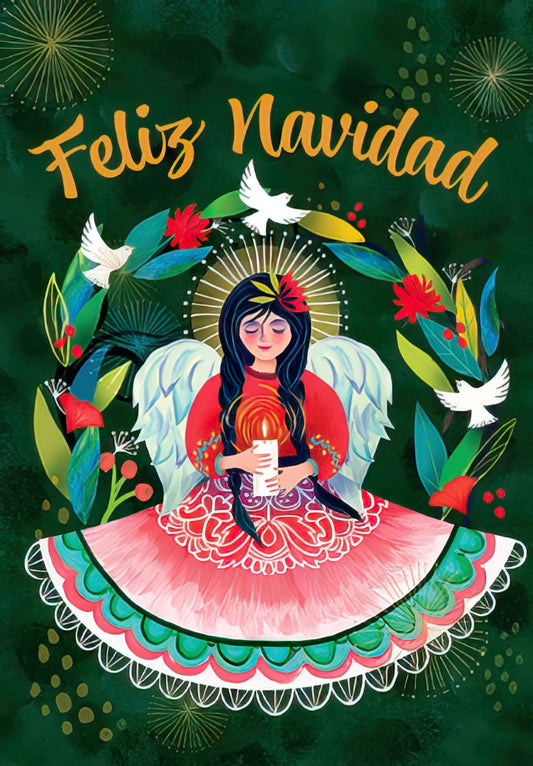 Christmas Blessings Feliz Navidad Angel Card