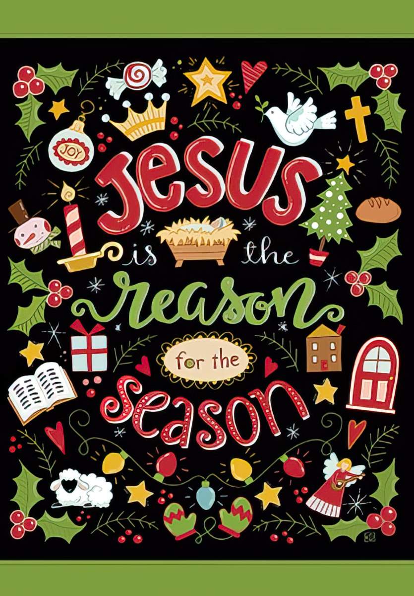 christmas icons with jesus is the reason typography