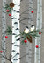 Pair of Chickadees in Birch Trees Christmas Card