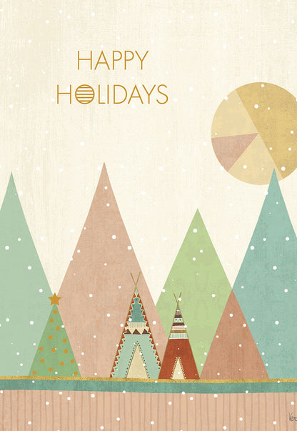 Happy Holidays Abstract Teepee Christmas Card