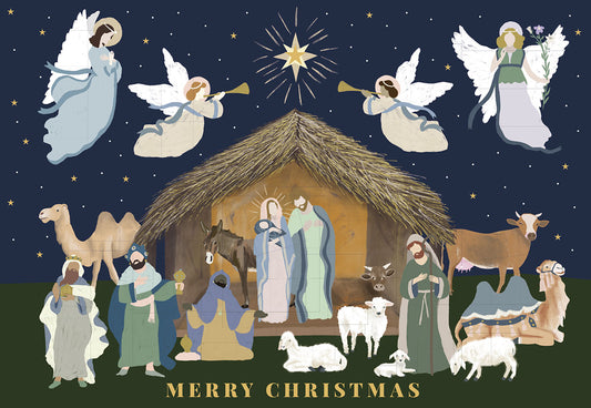 Merry Christmas w/ Matthew 2:10 Nativity Christmas Card