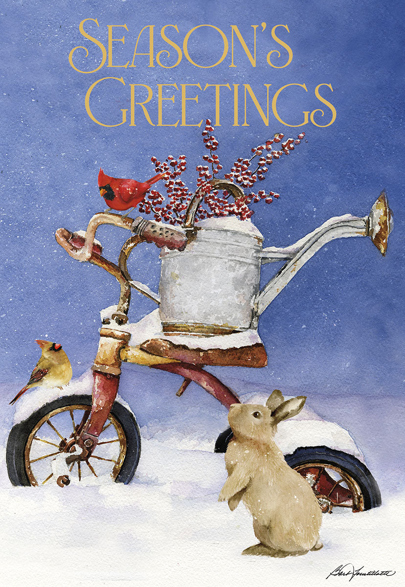 Season's Greetings Rabbit by Tricycle Christmas Card