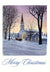 Blessed with Peace and Love Snowy Church Christmas Card