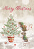 Merry Christmas Mice Decorating Tree Christmas Card