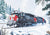 Train on Donner Pass Snowy Mountain Tracks Christmas Card