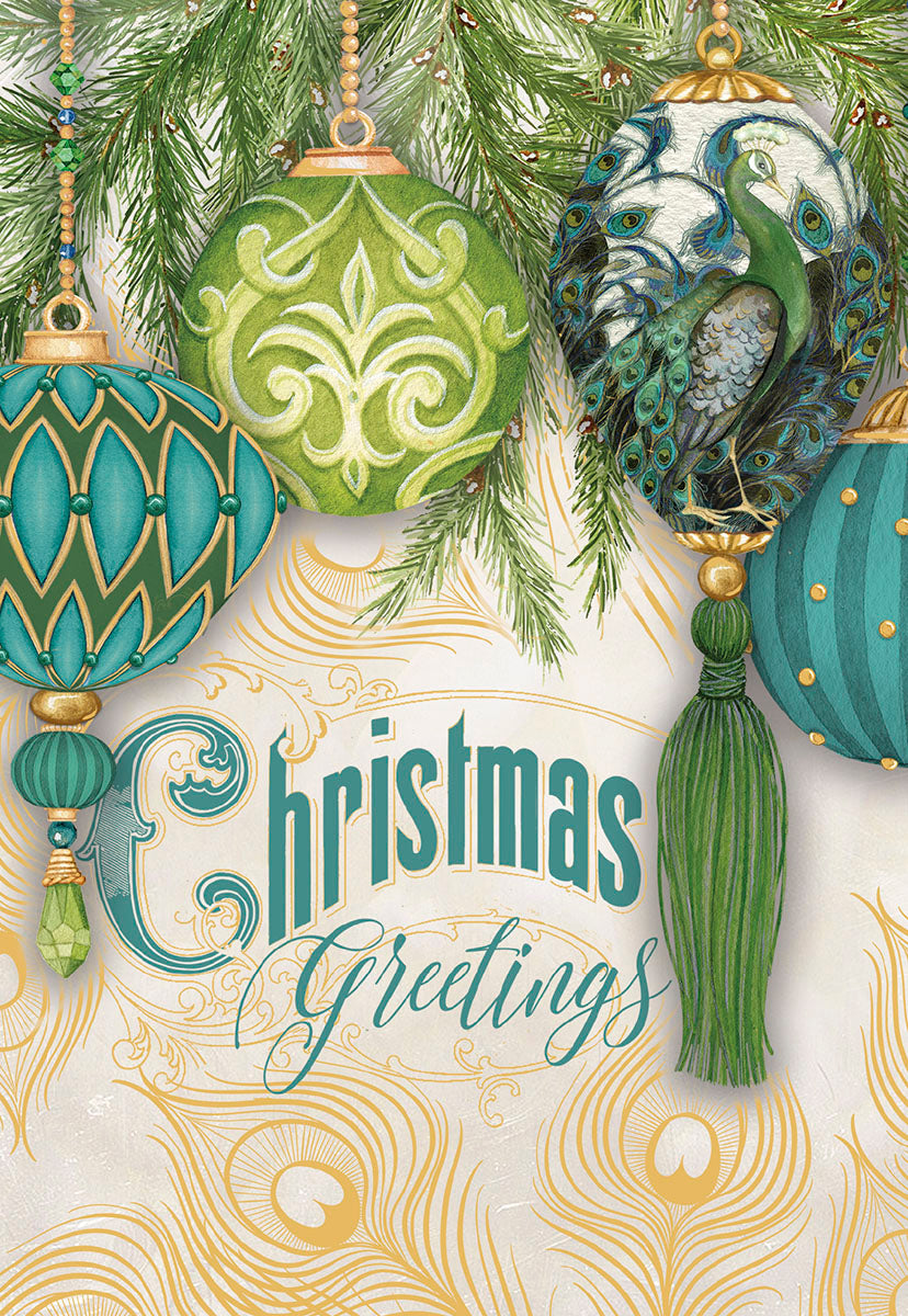 Christmas Greetings Fancy Ornaments Christmas Card