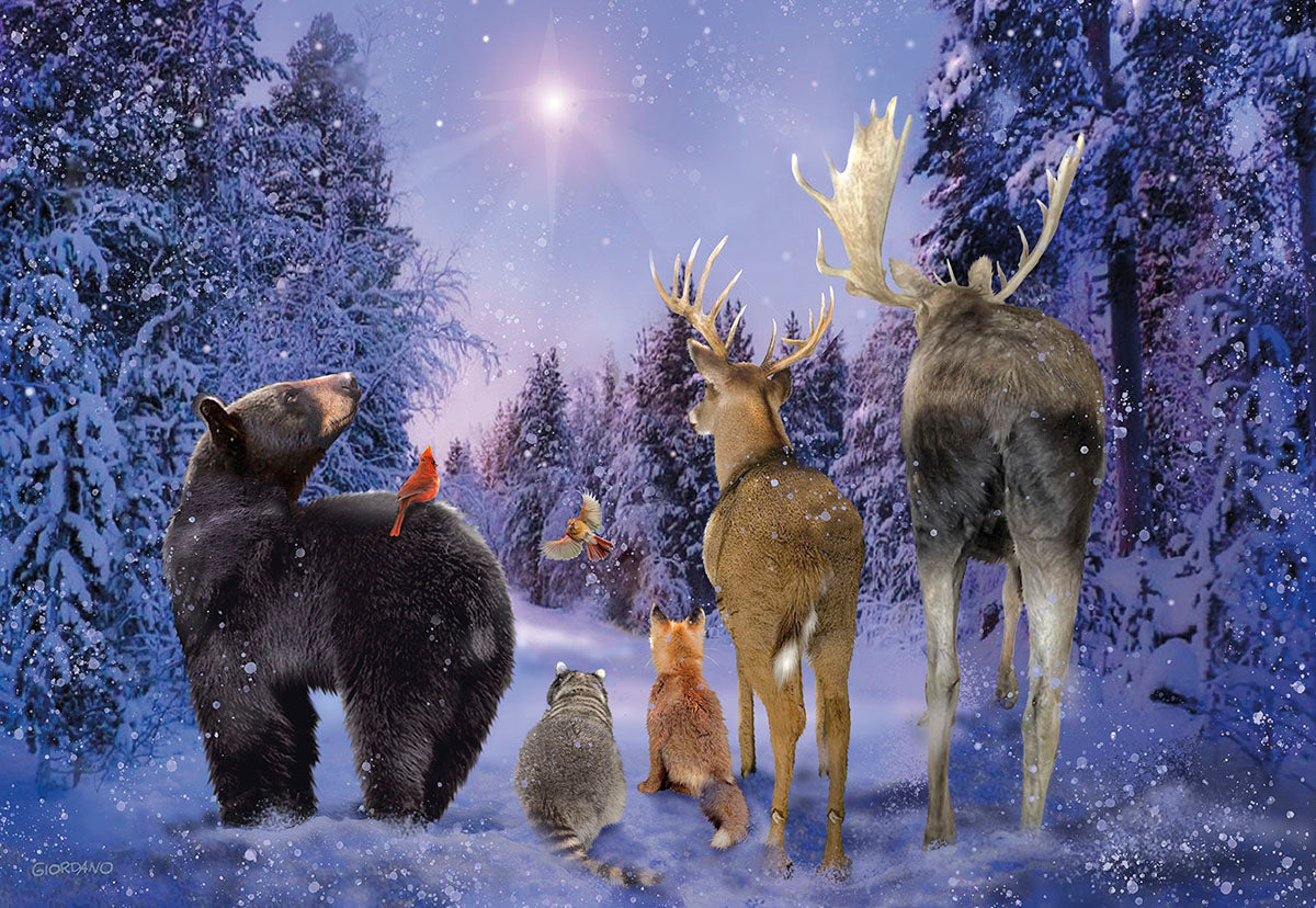 God's Gift of Love Animals in Forest Christmas Card