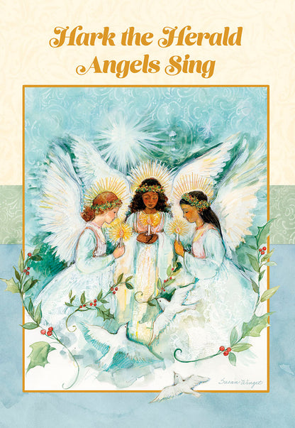 Hark the Herald Angels Sing Angels and Doves Christmas Card