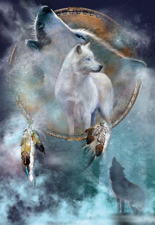 Wolve Dream Catcher Christmas Card Single