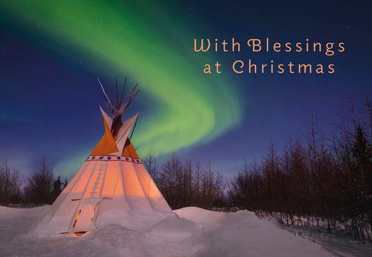 Tee Pee & Northern Lights Christmas Card Single
