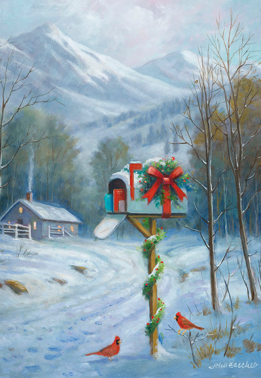 Decorated Mailbox Christmas Card Single