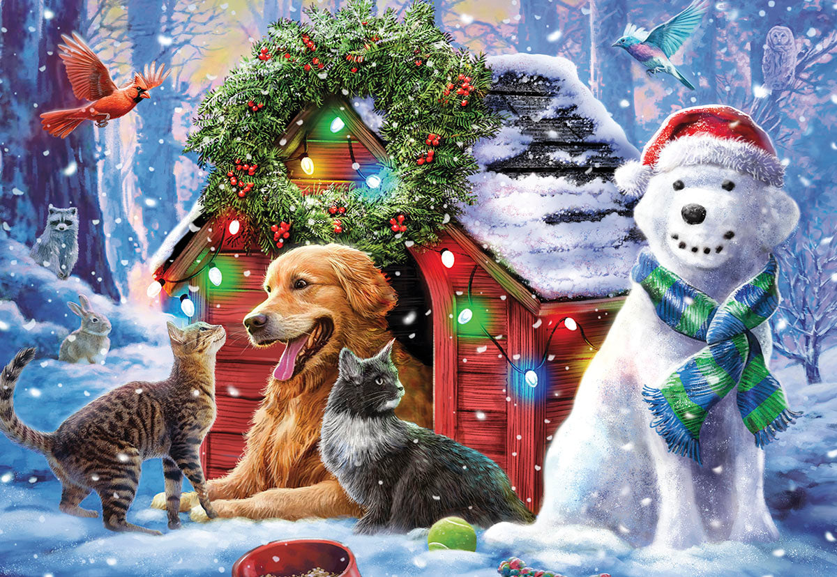 Season's Furry Greetings Glitter Set | Cute Christmas Greeting