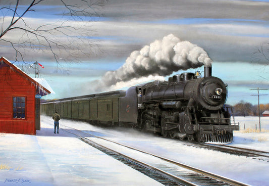 Fast Mail Train From Chicago to Omaha Christmas Card Single