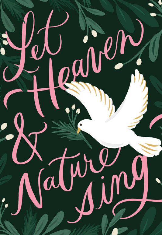 Let Heaven & Nature Sing Peace Dove Christmas Card Single