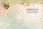 Interior of an elegant friendship card displaying a gentle butterfly motif and the message 'CELEBRATING YOU with my whole heart today and always!' on a soft, artistic background.