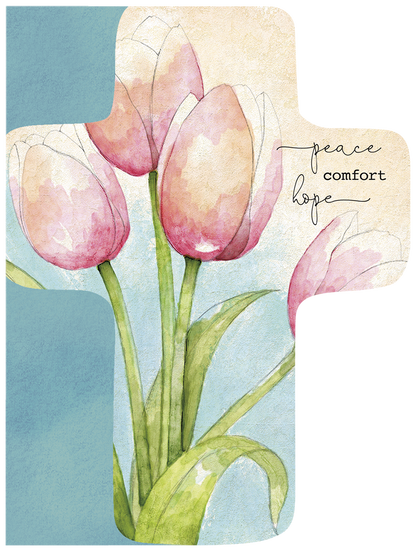 Tulip image in a cross Sympathy Card