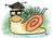 CUTE CARTOON SNAIL WEARING GLASSES and mortarboard