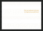 Inside of a thoughtful graduation greeting card with subtle geometric patterns and inspiring text 'May your graduation be the start of a bright and successful future!'.