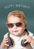 Baby with sunglasses and ear phones