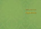 Inside of a funny greeting card with a simple green background and the printed text 'Getting older blows. Happy Birthday.'