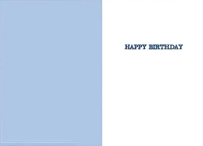 Inside of a 'To Someone Extra Special' birthday card, light blue interior with 'Happy Birthday' text.