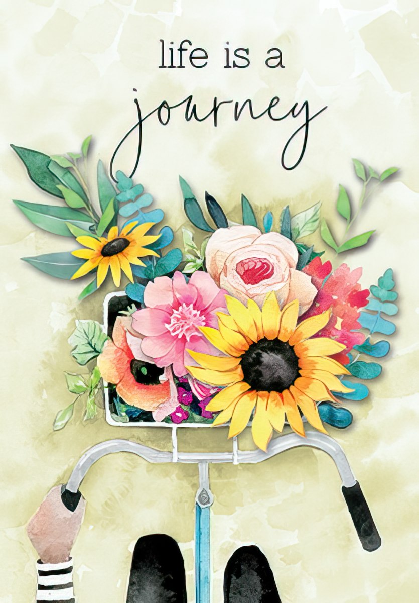 Front of a 'SHINE' card, with bold text above three stylized sunflowers against a green sunburst background.