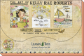 Kelly Rae Roberts Greeting Card Assortment by Leanin' Tree, featuring 20 unique cards with whimsical art and inspiring quotes. Shows packaging and three example cards: a woman with flowers, a bright light quote, and a sailboat with "Endlessly grateful you were born..."