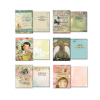Grid displaying another eight unique Kelly Rae Roberts greeting card designs from the assortment, front and inside views. Features themes of encouragement, gratitude, new baby welcome, and self-care, showcasing diverse artistic expressions.