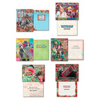 Eight diverse Leanin' Tree greeting cards with funny sayings, featuring vintage artwork on the front and corresponding humorous messages inside, ideal for friends and family.