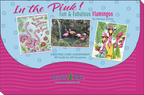 Packaging for the 'In the Pink! Fun & Fabulous Flamingos' greeting card assortment, showcasing three vibrant flamingo card designs and text 'Greeting Card Assortment, 20 Cards for All Occasions'.